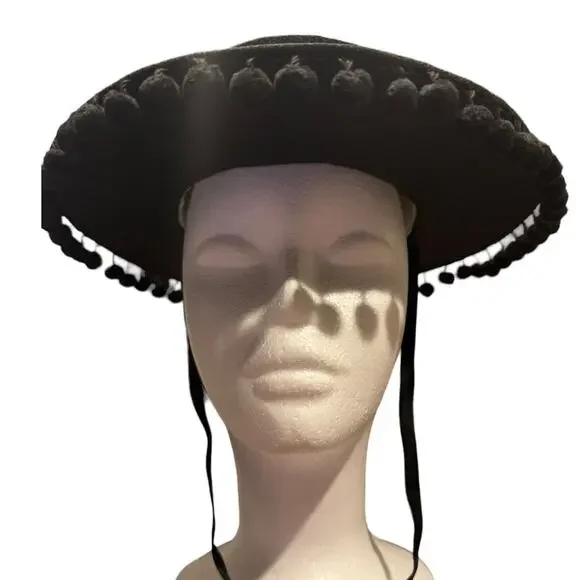 Vintage Black Cordobes, flamenco, Equestrian Hat with wide  display picture 3